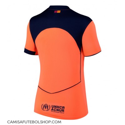 Camisa de time de futebol Barcelona Replicas 3º Equipamento Feminina 2025-26 Manga Curta Camisa de time de futebol Barcelona Replicas 3º Equipamento Feminina 2025-26 Manga Curta